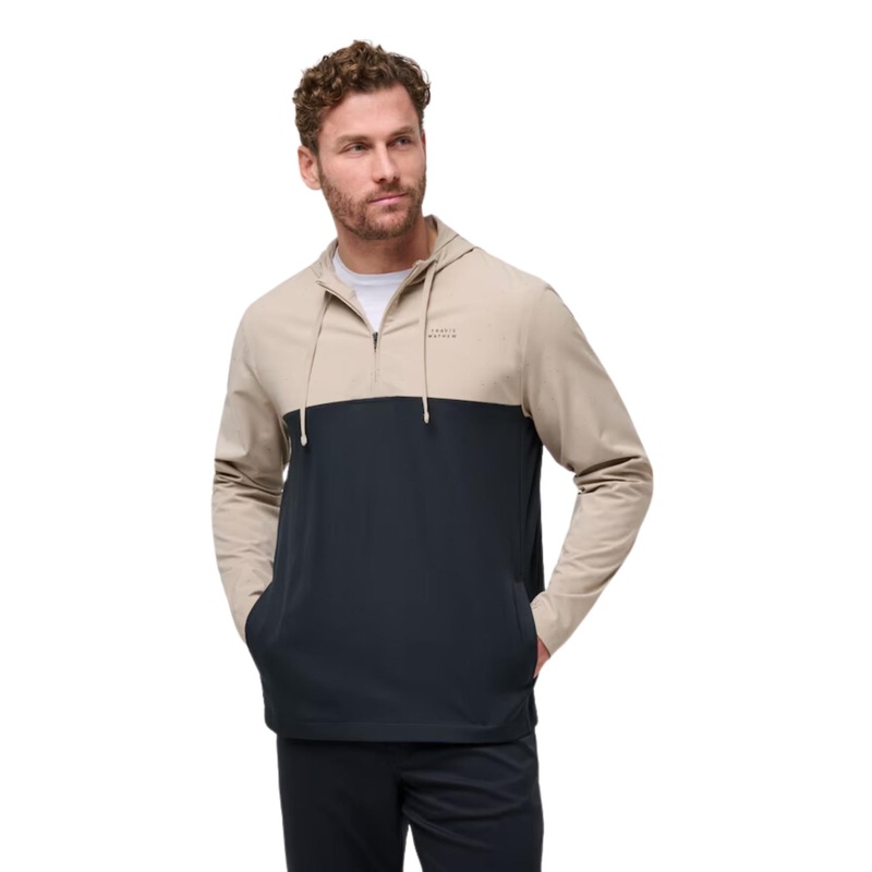 TravisMathew Men’s Rocky Shore Hoodie Pullover OXFORD TAN MD