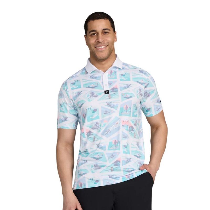 Bad Birdie Men’s White Caps Welcome Polo White MD
