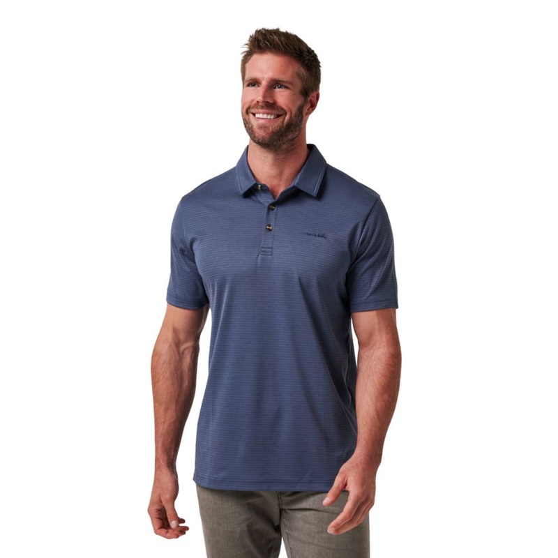 TravisMathew Men’s The Zinna 2.0 Polo 25 MOOD INDIGO/VINTAGE INDIGO S