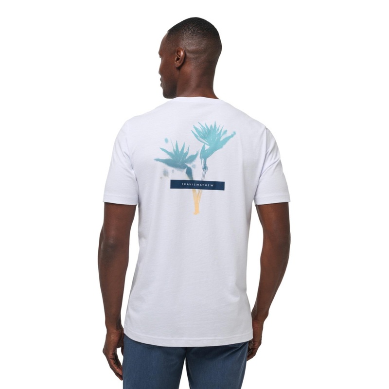 TravisMathew Men’s In The Mist T-Shirt WHITE MD