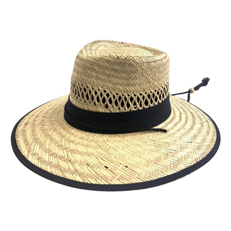 Backspin Men’s Rush Straw Lifeguard Hat NATURAL/BLACK OSFA