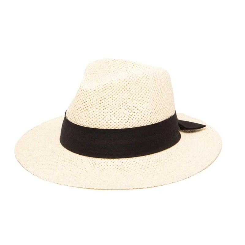 Backspin Women’s Woven Paper Fedora IVORY OSFA