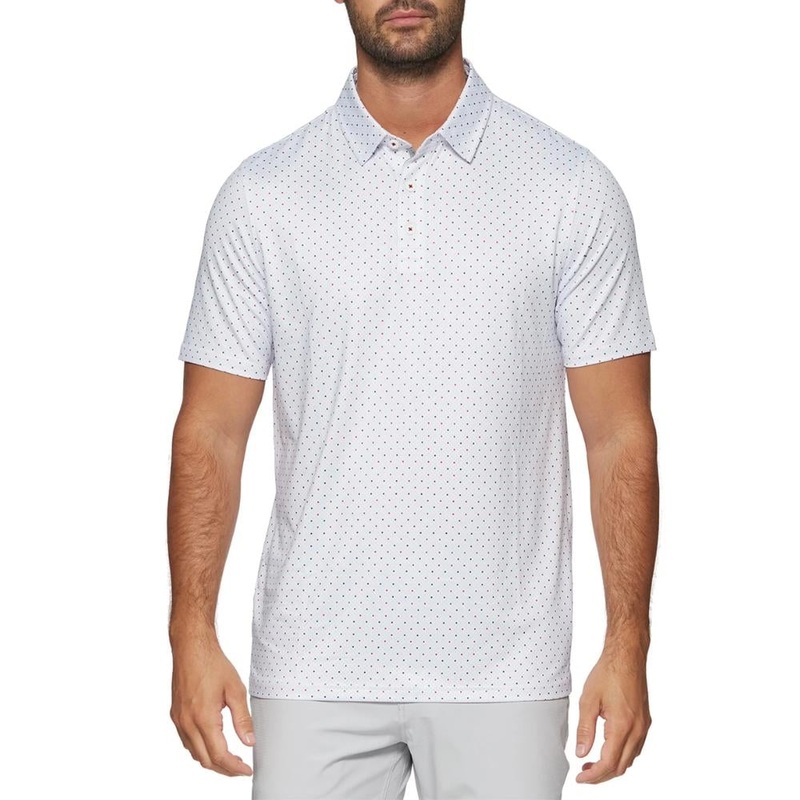 Flag & Anthem Men’s MVP Montrose Star & Dot Print Polo 24 WHITE COMBO MD