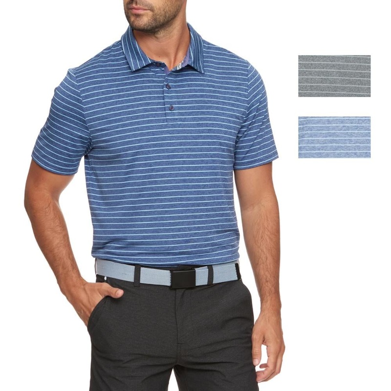 Flag & Anthem Men’s Wilmington Stripe Performance Polo CHARCOAL HEATHER COMBO MD