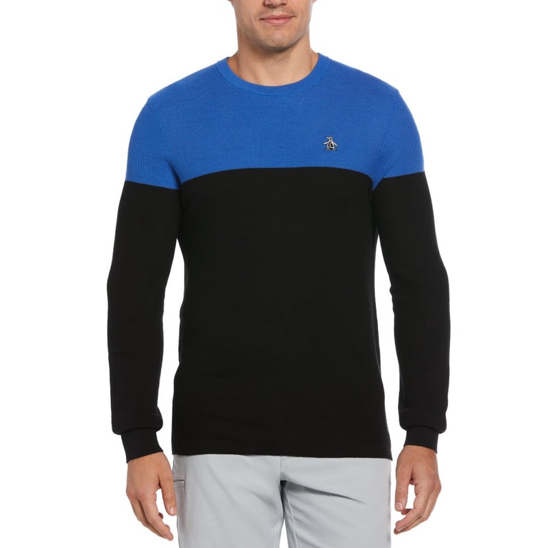 Original Penguin Men’s Heritage Color Block Sweater 24 TRUE CAVIAR MD