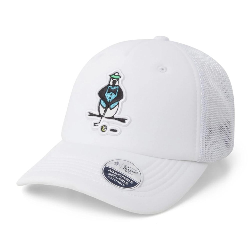 Original Penguin Pop Fest Feel The Putt Adjustable Trucker Hat 24 CAVIAR OSFA