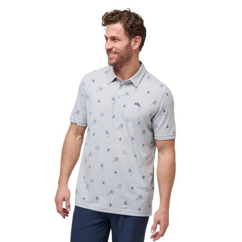TravisMathew Men’s Cove Dive Polo 24 HEATHER LIGHT GREY MD