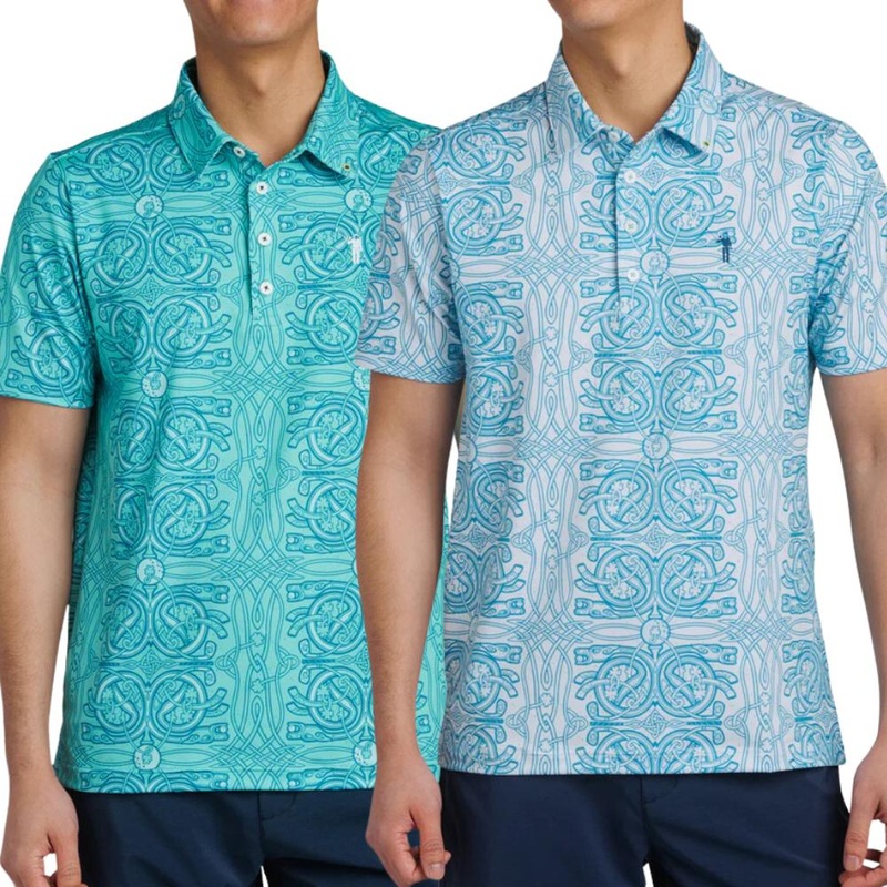 William Murray Men’s Celtic Knot Polo AQUA MD