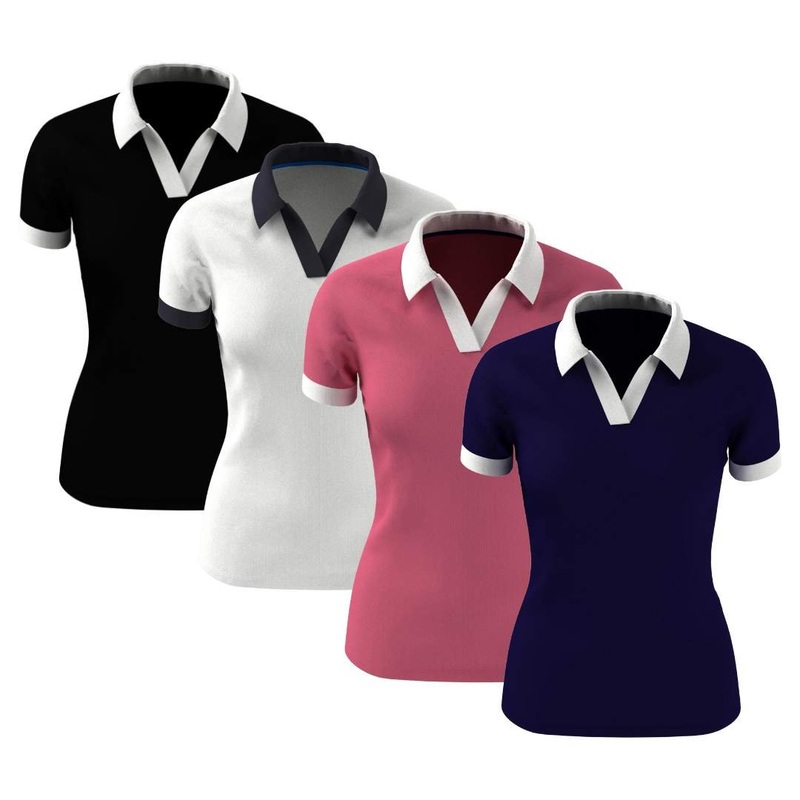 Callaway Women’s Color Block V-Placket Polo FRUIT DOVE S