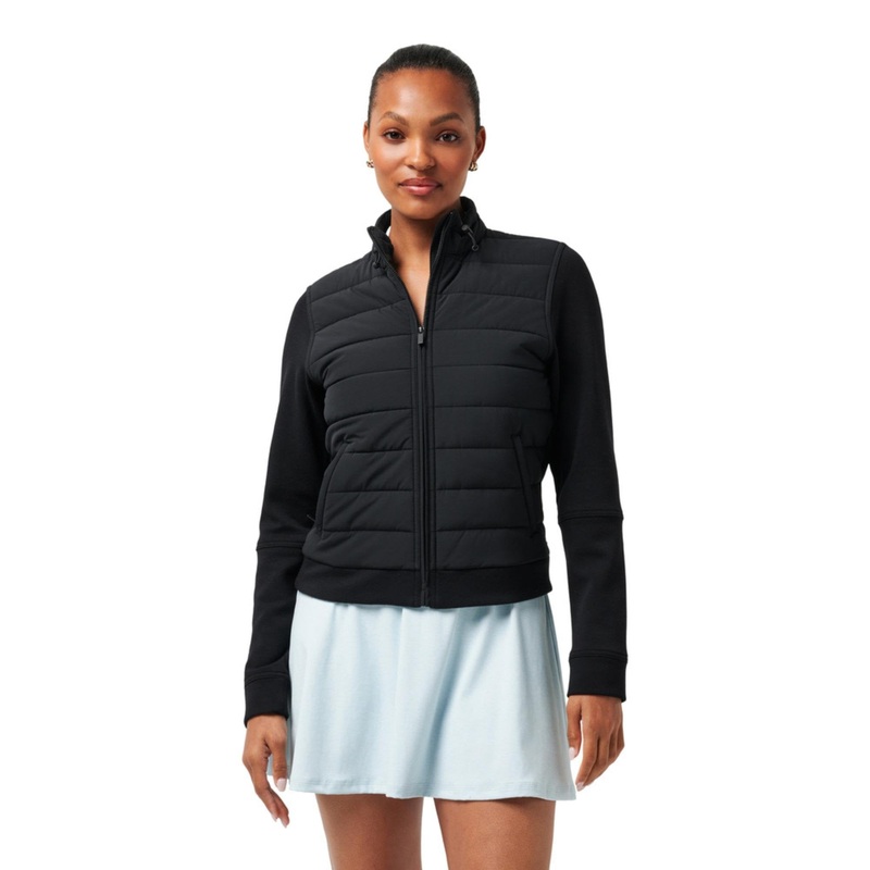 TravisMathew Women’s Skyloft Soft Espresso Martini Full Zip Jacket HEATHER BLACK XL