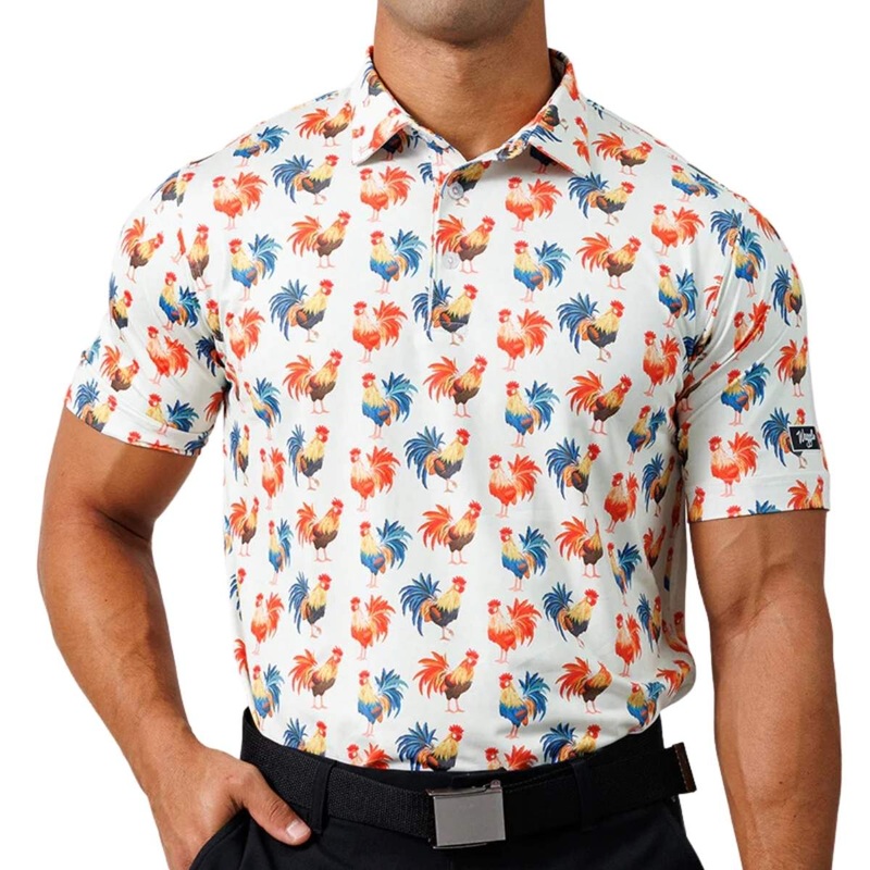 Waggle Men’s Cocky Rooster Polo 2023 NAVY 2XL