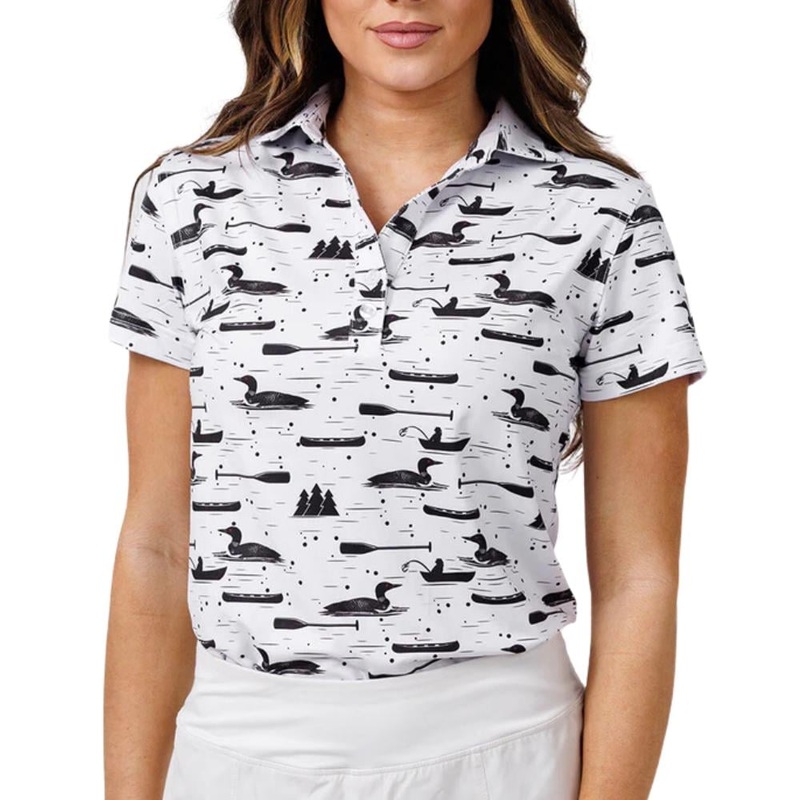 Waggle Women’s Loon Lake Polo 24 WHITE XL