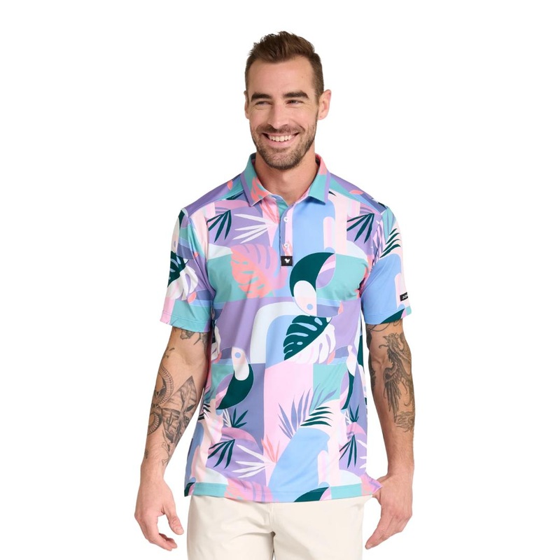 Bad Birdie Men’s Monstera Polo 24 468 LG