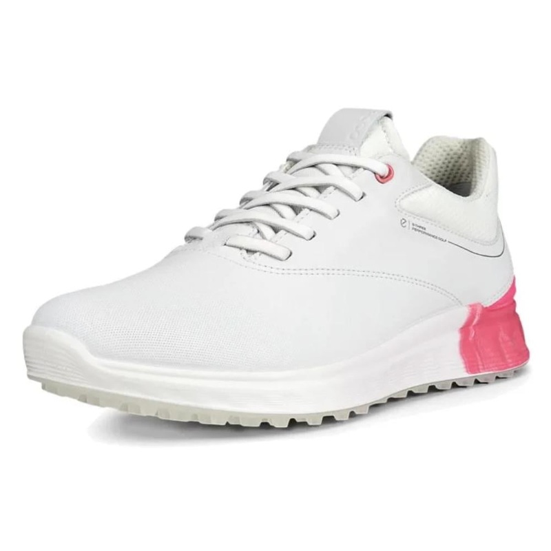 ECCO Women’s S-Three Golf Shoes – White/Bubblegum WHITE/BUBBLEGUM 41 Medium