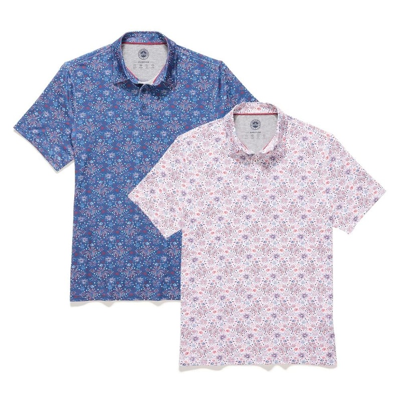 Flag & Anthem Men’s MVP Fairhope Firworks Print Polo 24 NAVY MULTI MD