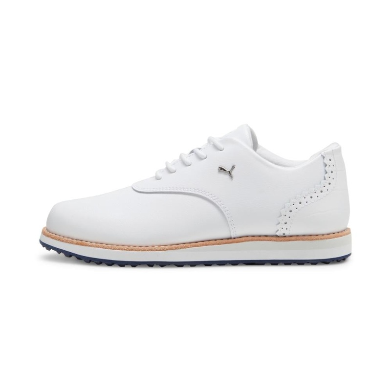 Puma Women’s Avant Spikeless Golf Shoe 24 – White/Navy/Sand Dune WHITE/NAVY/SAND DUNE 9.5 Medium