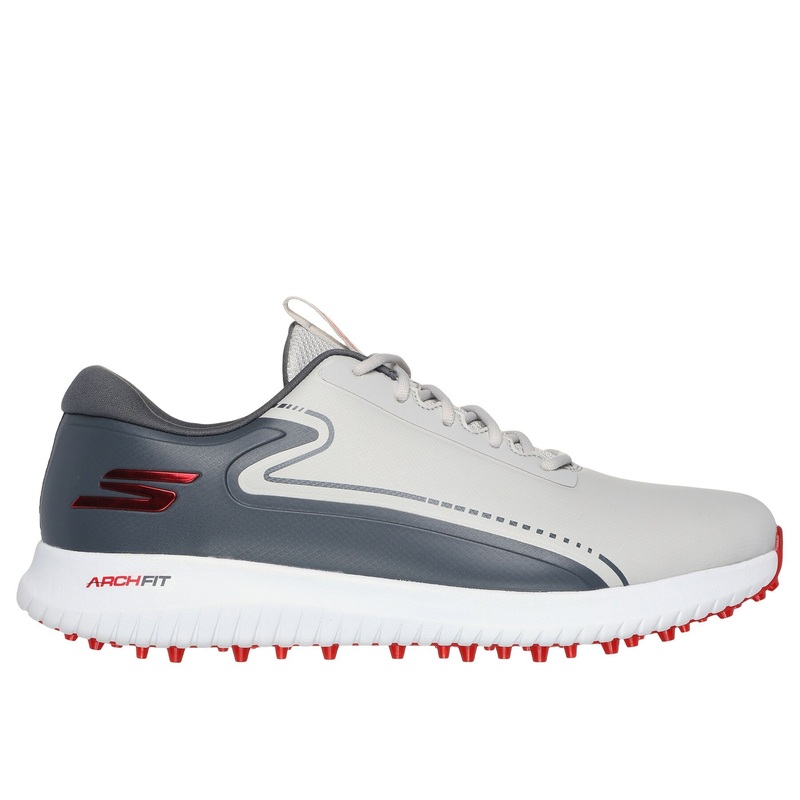 Skechers Men’s GO GOLF Max 3 Golf Shoe – Gray/Red GREY/RED 9.0 Medium