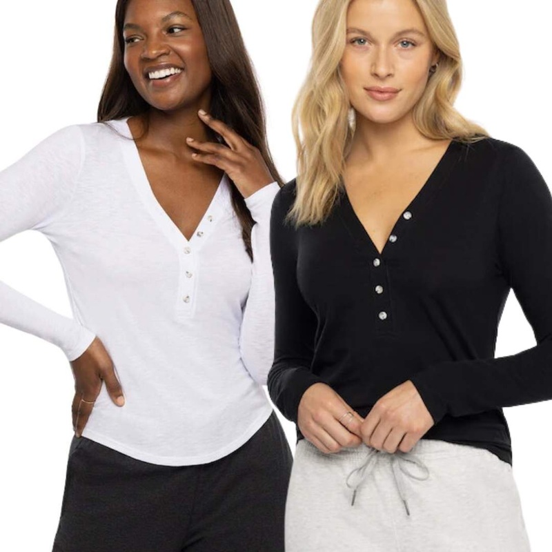 TravisMathew Women’s Cloud Longsleeve Henley Tee WHITE S