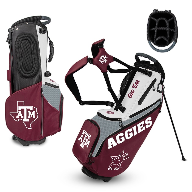 NCAA Team Effort Back Nine Texas A&M Aggies Stand Bag