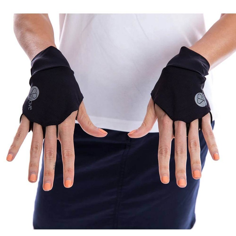 SParms Sun Protect+ UV/Sun Protection Cooling Golf Glove (1 Pair) Black – 19 Unisex Plain Logo Large