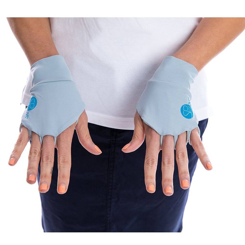 SParms Sun Protect+ UV/Sun Protection Cooling Golf Glove (1 Pair) Gray – 19 Unisex Plain Logo Large
