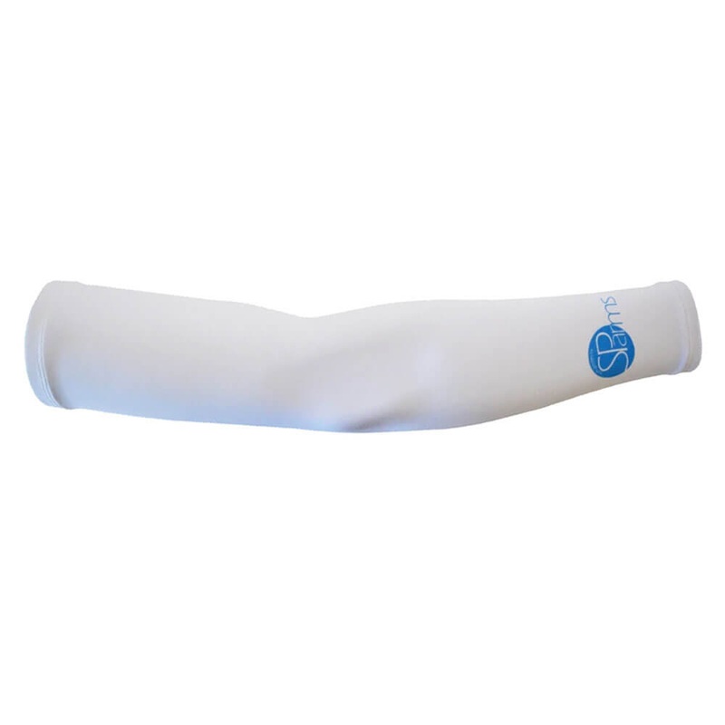 SParms Sun Protect+ UV/Sun Protection Cooling Golf Sleeves (1 Pair) White – SS19 Unisex Plain Logo XX-Large