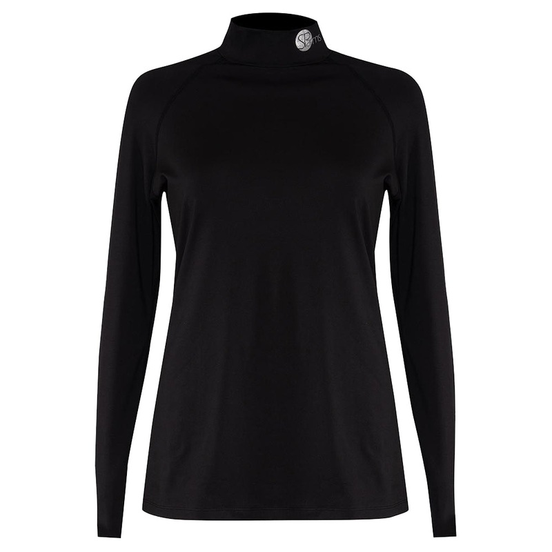 SParms Sun Protect+ Winter Full Body Warm High Neck Golf Mock Black – FW20 Women Plain Logo Medium