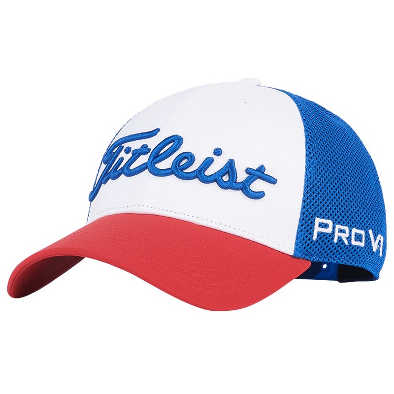 Titleist Tour Performance Mesh Golf Cap White/Royal/Red – 24 Men One Size Fits All