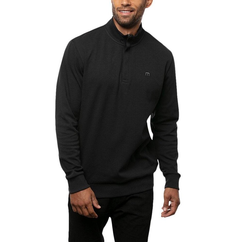 TravisMathew Cloud Quarter Zip 2.0 Golf Pullover Black – SS23 Men Small