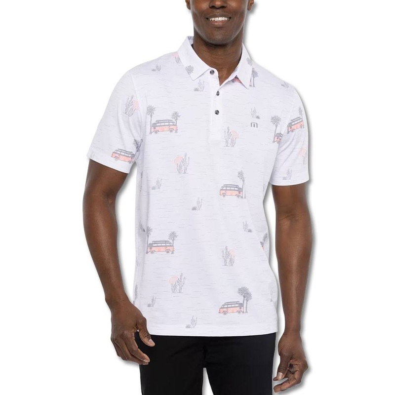 TravisMathew Four Wheeling Golf Polo White – SS23 Men Small