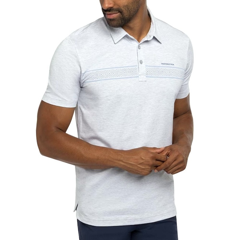TravisMathew Local Time Golf Polo Heather Light Gray – SS23 Men Small
