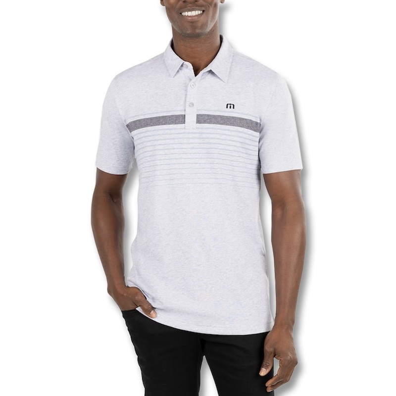 TravisMathew Wildwood Golf Polo Heather Light Gray – FW22 Men Small