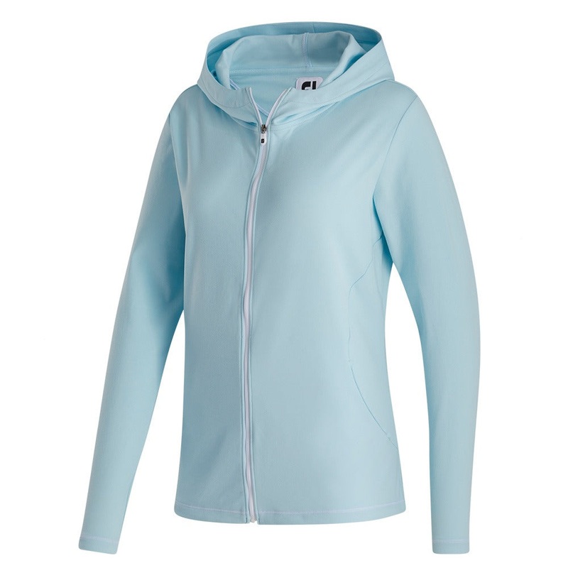 FootJoy Full-Zip Hoodie Golf Jacket Sky Heather – FW22 Women X-Small