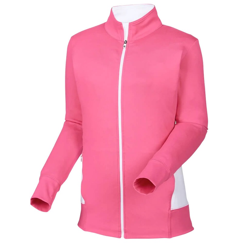 FootJoy Full Zip Midlayer Golf Jacket Hot Pink/White – FW20 Women Large
