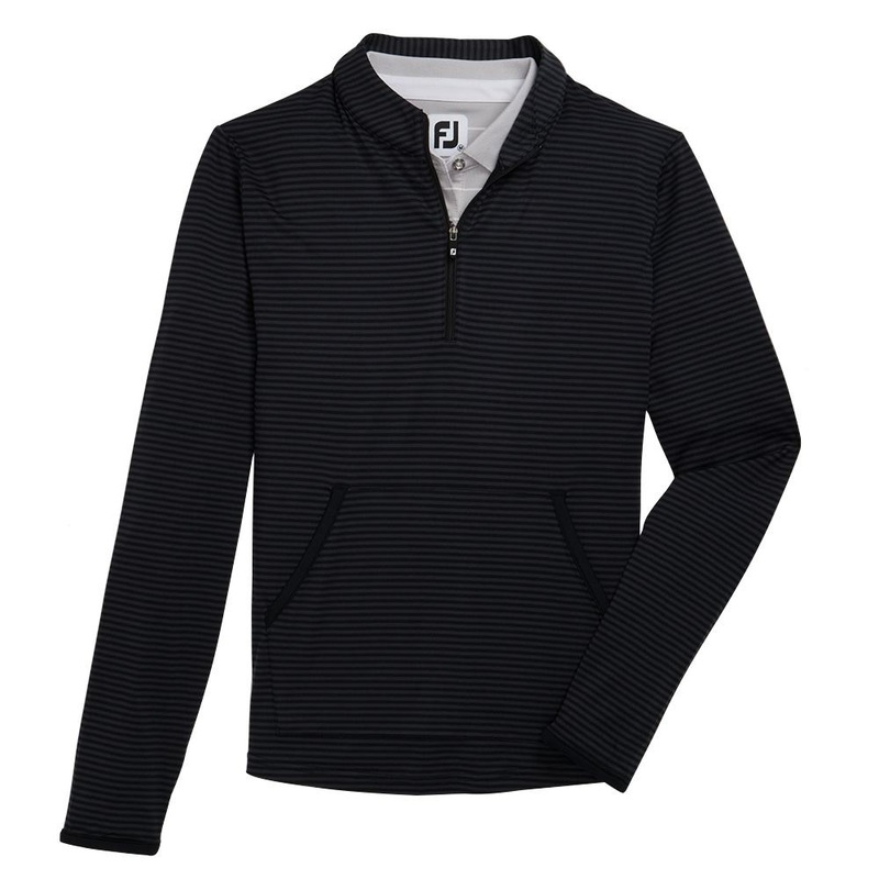 FootJoy Half-Zip Tonal Stripe Midlayer Golf Pullover Black – FW22 Women X-Small