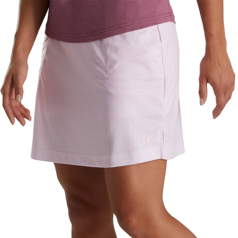 FootJoy Performance Interlock Knit Golf Skort Pink Houndstooth – SS22 Women X-Small