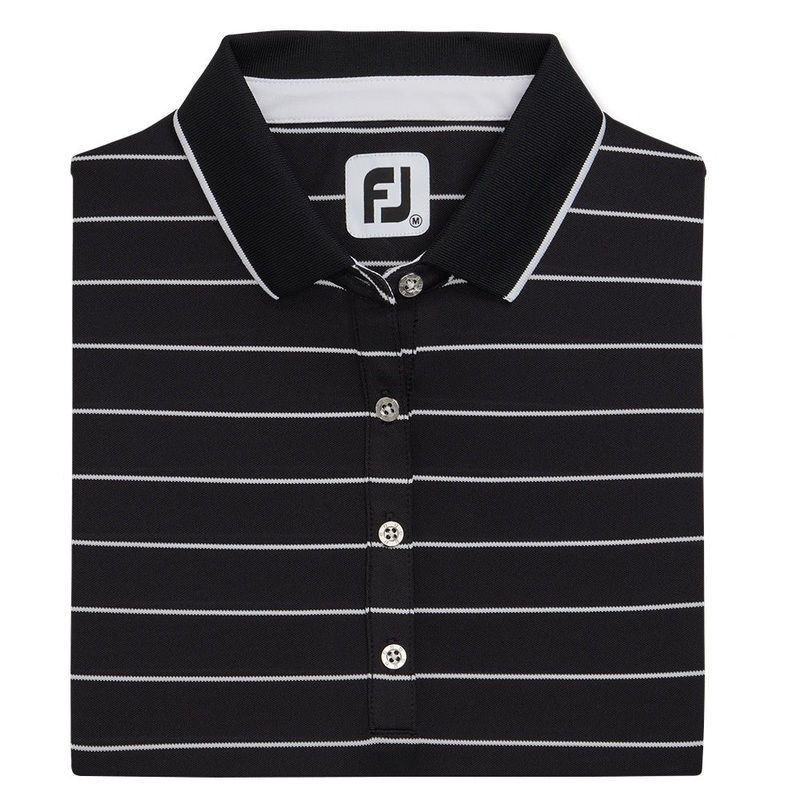 FootJoy Pique Half Sleeve Pinstripe Golf Polo Black – FW22 Women X-Small