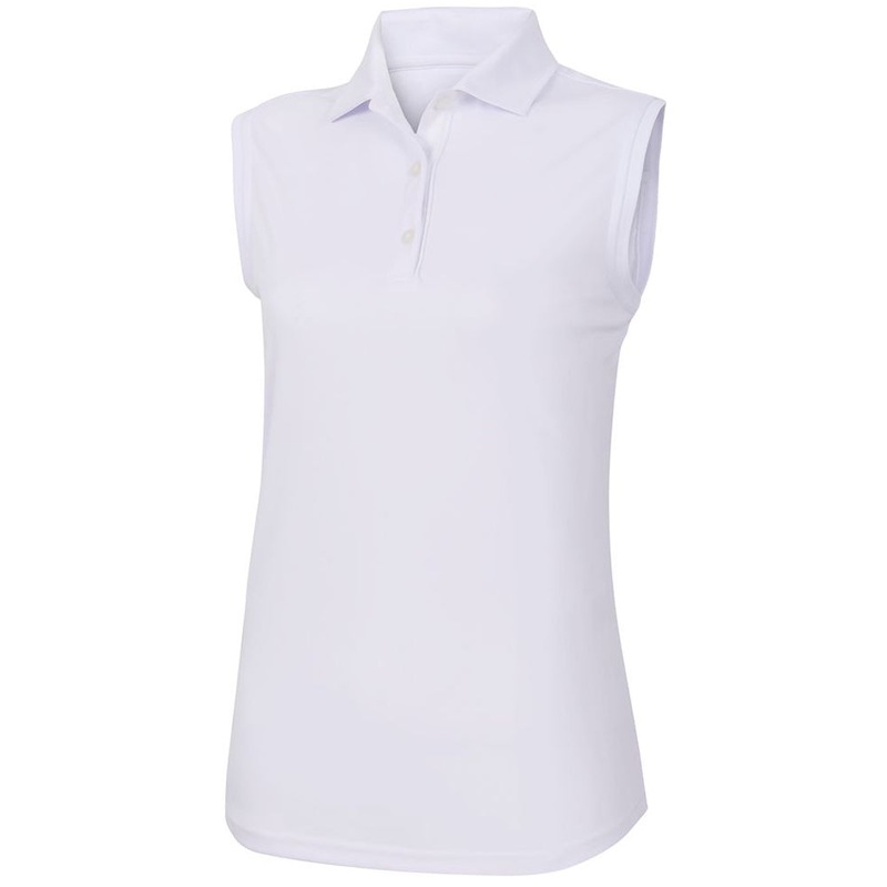FootJoy ProDry Interlock Sleeveless Knit Collar Golf Polo White – SS19 Women Small