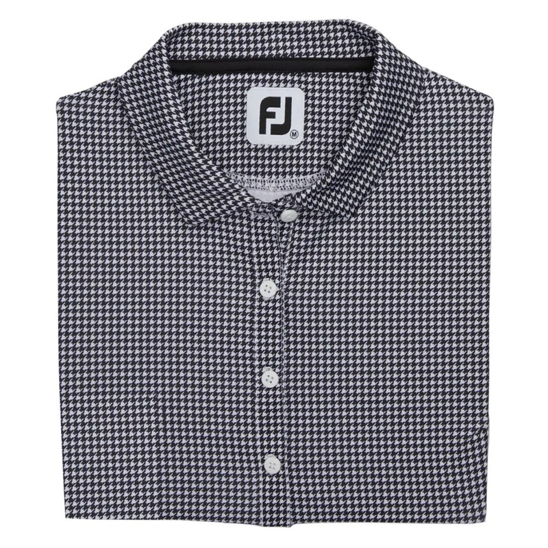 FootJoy Sleeveless Essential Golf Polo Black Houndstooth – SS22 Women X-Small