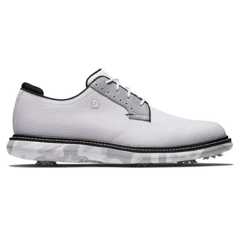 FootJoy Traditions Blucher Golf Shoes White/Gray Camo – 24 Men Medium 7