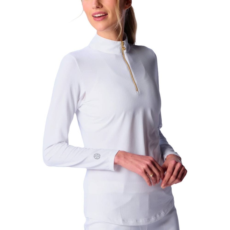 G Lifestyle Q Zip Sun Protection Golf Pullover White – SS25 Women X-Small