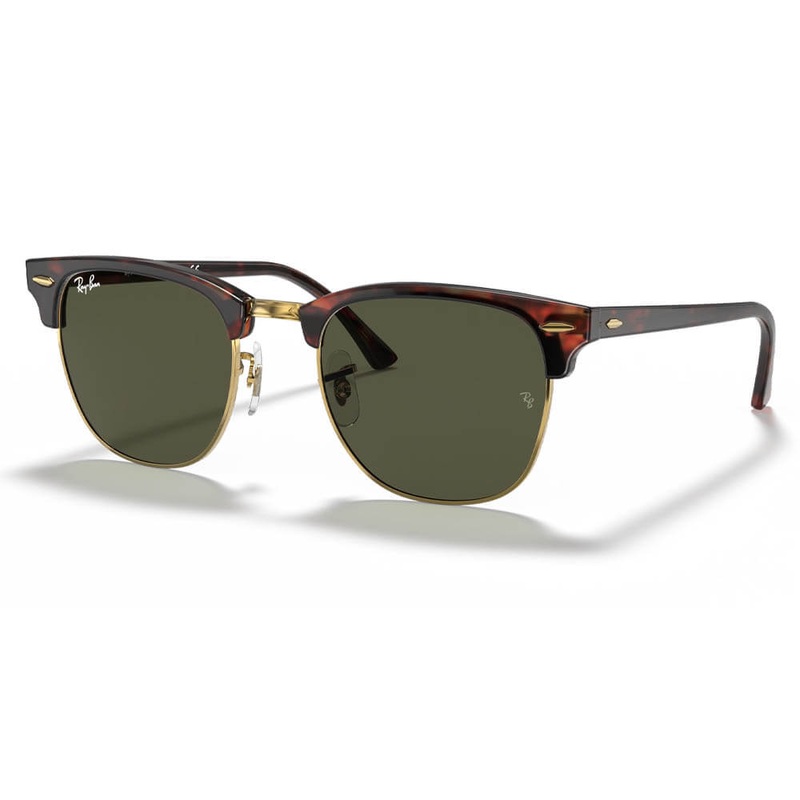 Ray-Ban Clubmaster Classic Sunglasses Polished Tortoise On Gold G-15 Green