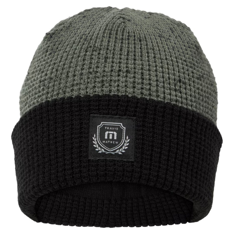 TravisMathew Cloud Waffle Golf Beanie Dark Olive – FW24 Men One Size Fits All