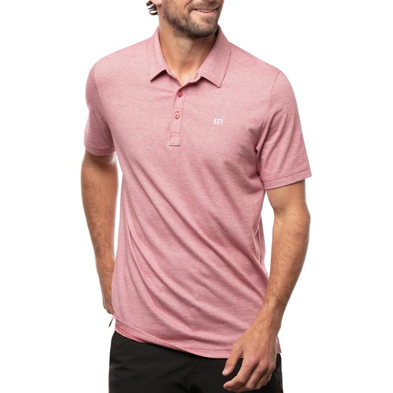 TravisMathew The Zinna Golf Polo Heather Cardinal – SS21 Men Medium