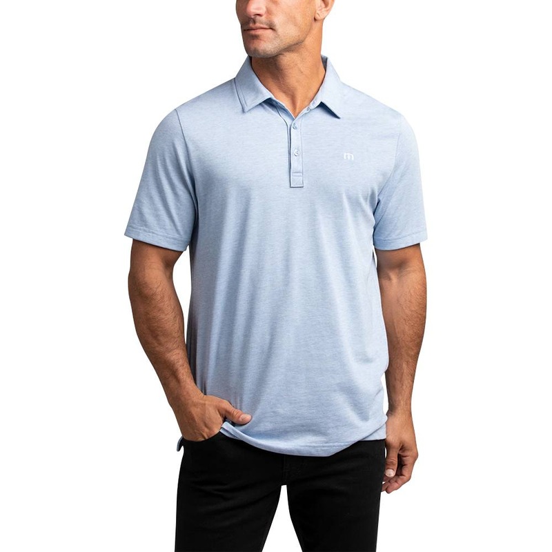 TravisMathew The Zinna Golf Polo Heather Light Blue – FW24 Men Small