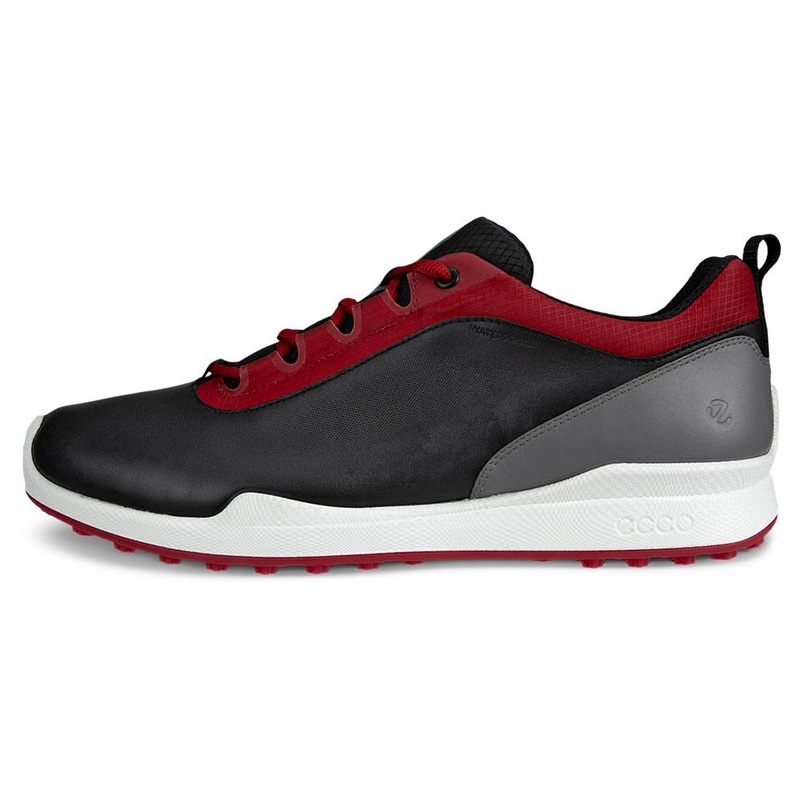 ECCO BIOM Hybrid 1 BNY Spikeless Golf Shoes Black/Chili Red – FW24 Men Medium 40 (US 6/6.5)