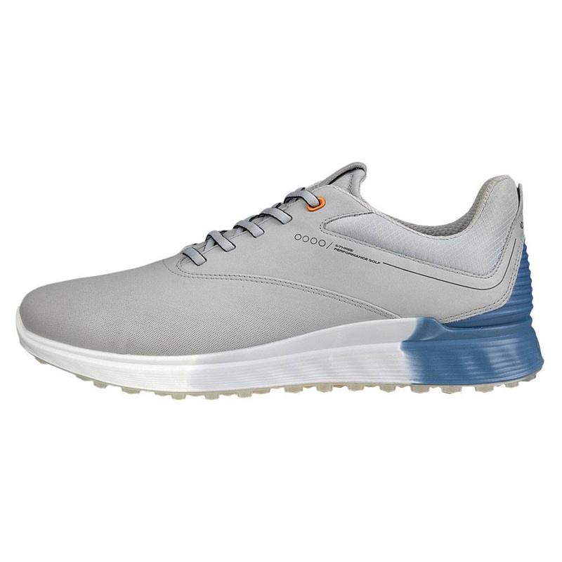 ECCO S-Three GTX Spikeless Golf Shoes Concrete/Retro Blue/Concrete – SS23 Men Medium 41 (US 7/7.5)