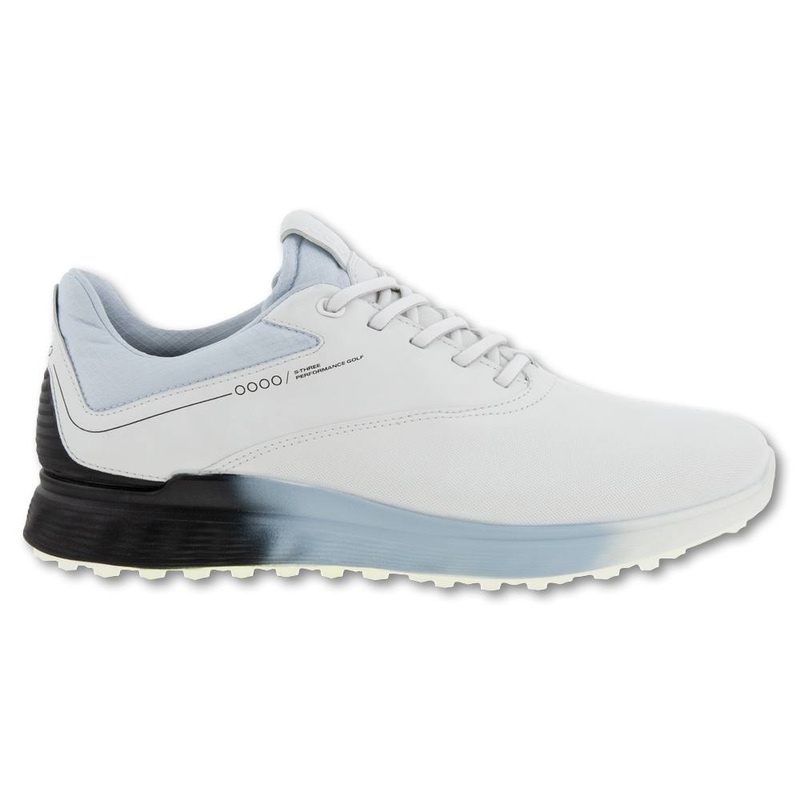 ECCO S-Three GTX Spikeless Golf Shoes White/Black/Air – SS23 Men Medium 41 (US 7/7.5)