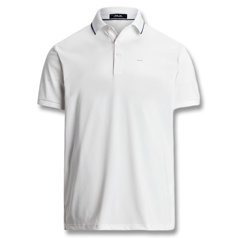 Ralph Lauren Air Tech Pique Knit w/Tipping Golf Polo (Tailored Fit) Ceramic White Multi – SP25 Men Small