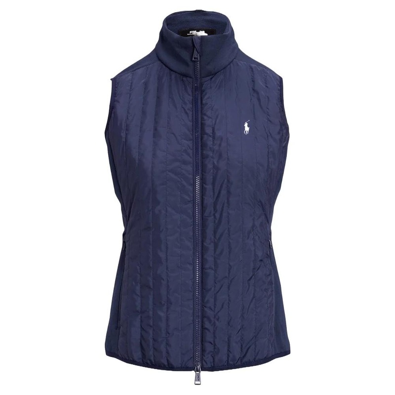 Ralph Lauren Hybrid Quilted-Front Full-Zip Golf Vest Refined Navy – SP25 Women X-Small